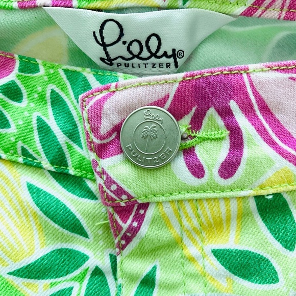 Lilly Pulitzer Summer Fling Butterfly Sequin Crystals Jeans Size 2 Cropped Pants - Picture 4 of 6